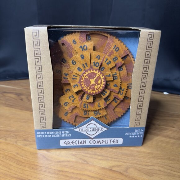 Greek Grecian Computer Brainteaser Wooden Puzzle True Genius Wood 3D Teaser Dad - Picture 2 of 10